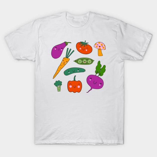 Veggie Collage T-Shirt by Sam Pernoski
